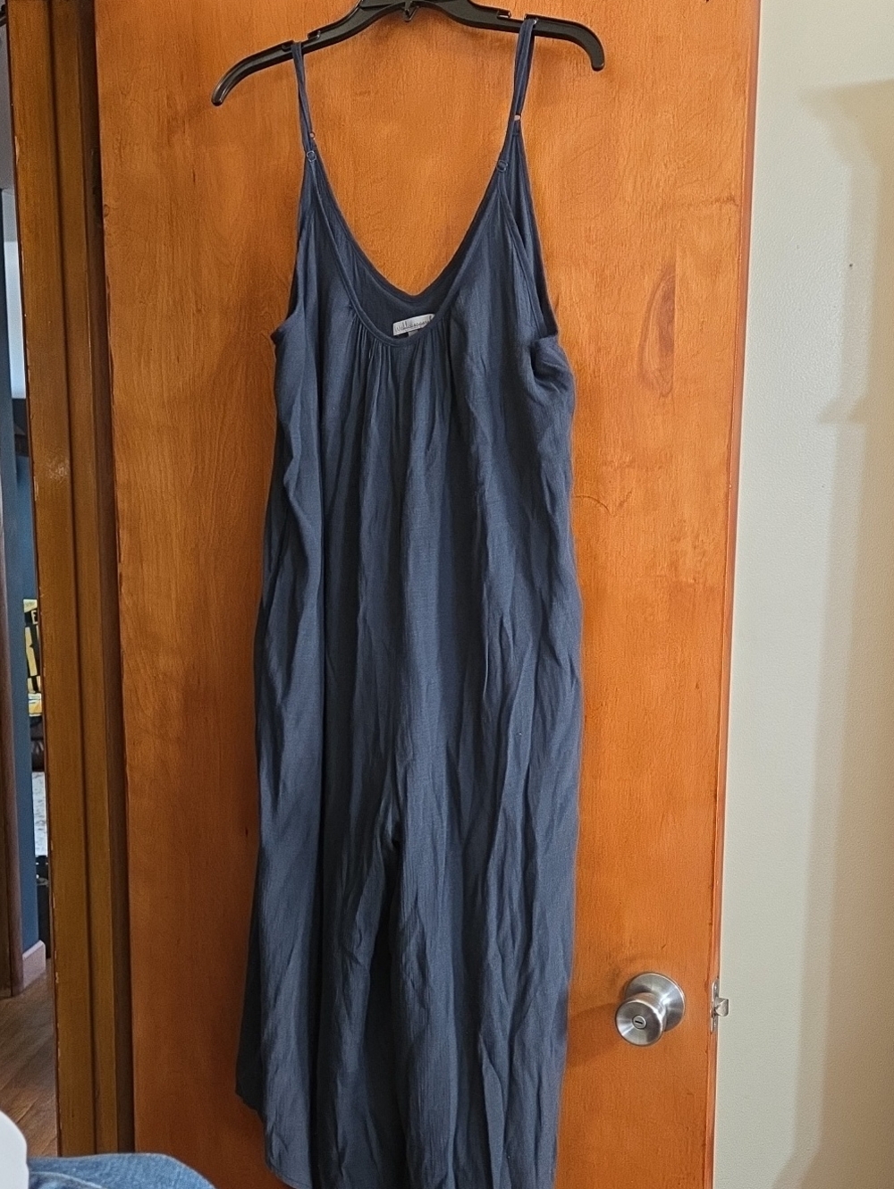 Wishlist Navy Blue Sleeveless Jumpsuit - Casual Wide-Leg Romper